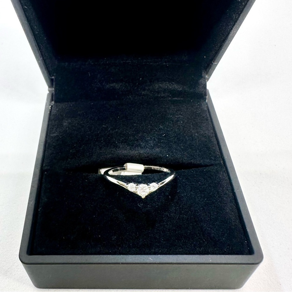 Moissanite Wedding Band Three Stone Anniversary Ring Guard Round GRA Certified - Picture 17 of 17